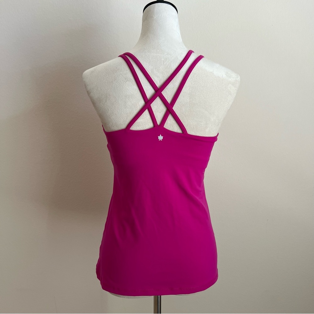 KIRAGRACE Women's Hot Pink Strappy yoga Top